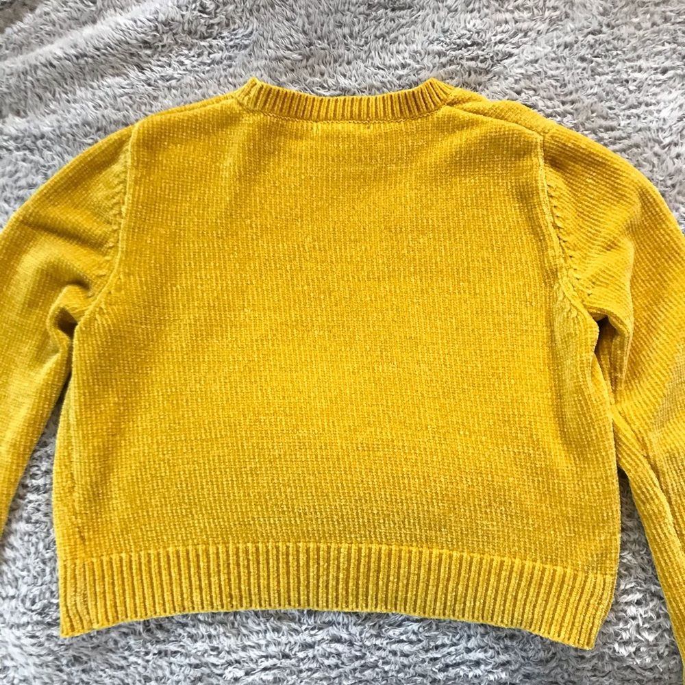 mustard yellow crop top long sleeve